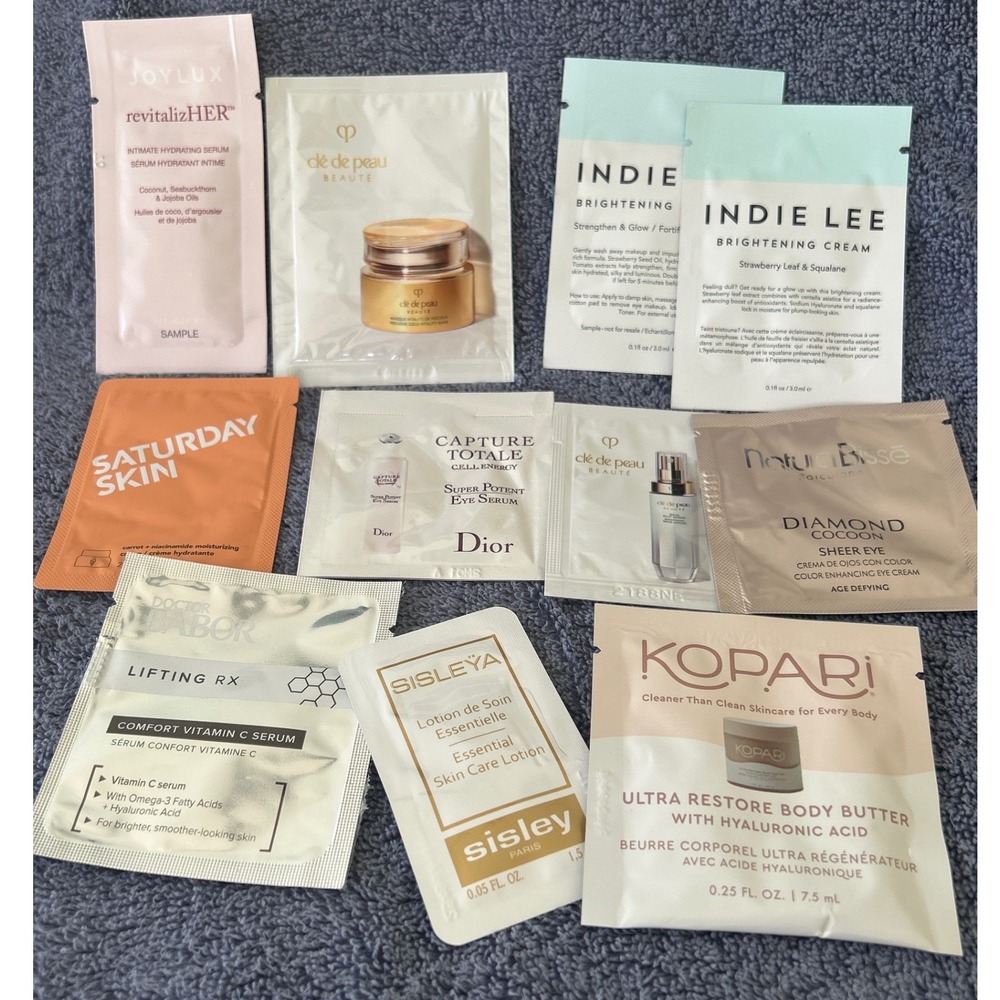 Luxury Skincare Sample Bundle Lot, Cle De Peau, Indie Lee, Dior + More